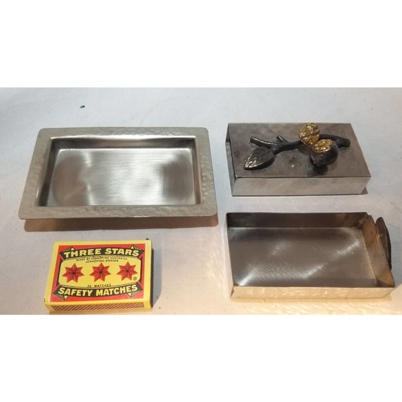 Gold and Silver Pomegranate Dervy Match Box Holder JPMB37 - Picture 1 of 10